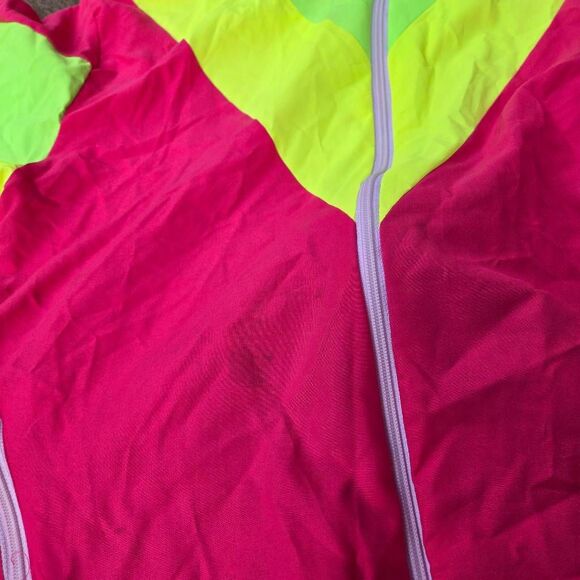 3 tops & 2 pants windbreaker 80s neon costumes fun run pink yellow green M L&xl - Picture 13 of 16
